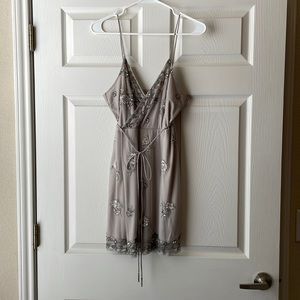Altar’d State Grace Dress Medium Gray Beaded